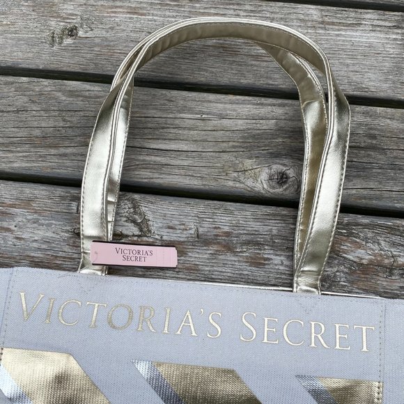 Victoria's Secret Metallic Striped Tote Bag - Picture 4 of 16